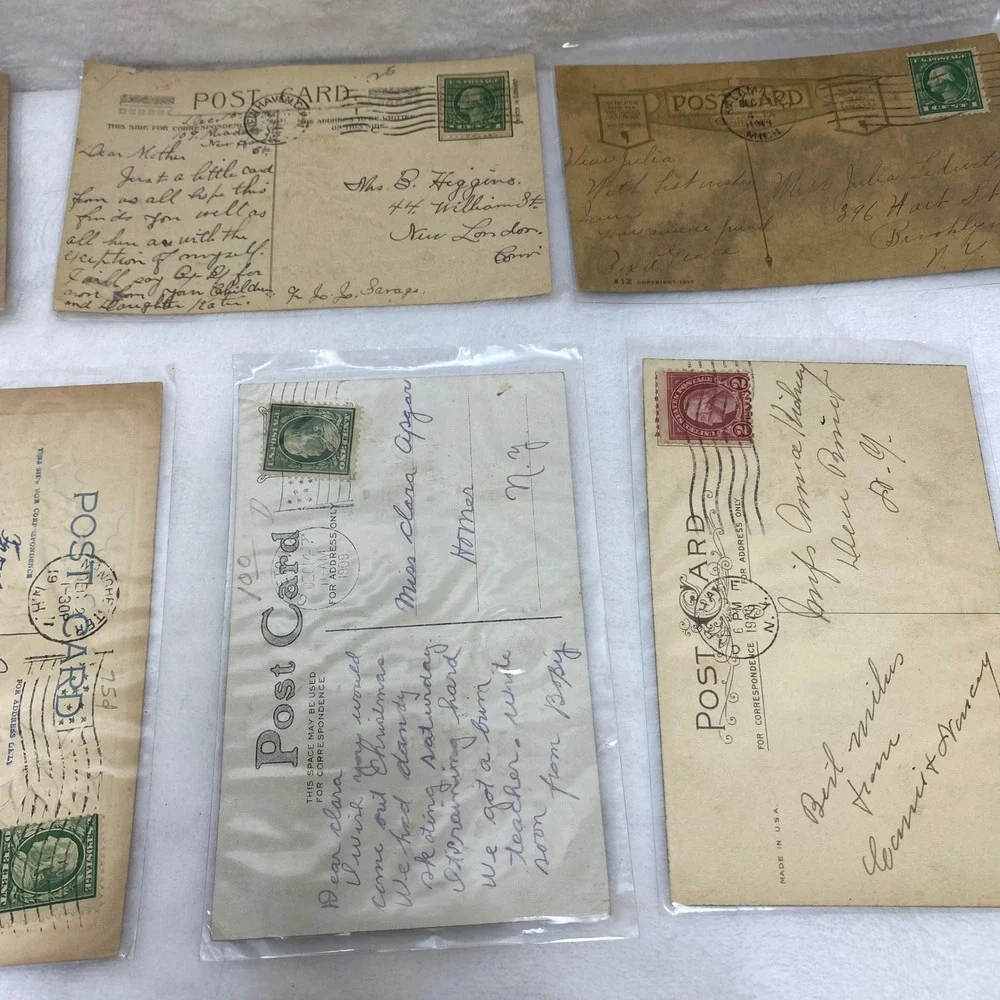 Lot of 10 Antique Early‎ 1900's Christmas Postcards In Protected Sleeves